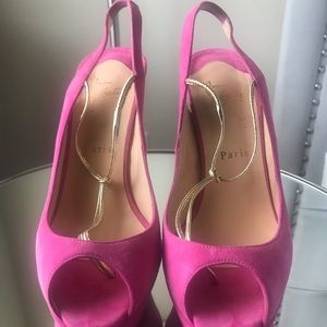 Christian Louboutin suede slingbacks